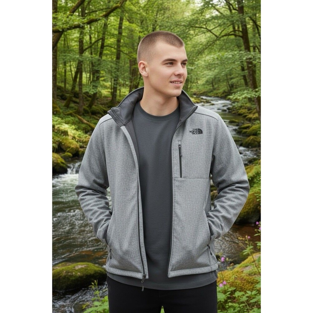 The North Face Apex Bionic Jacket Men’s XXL Gray Softshell Fleece Lined Full Zip